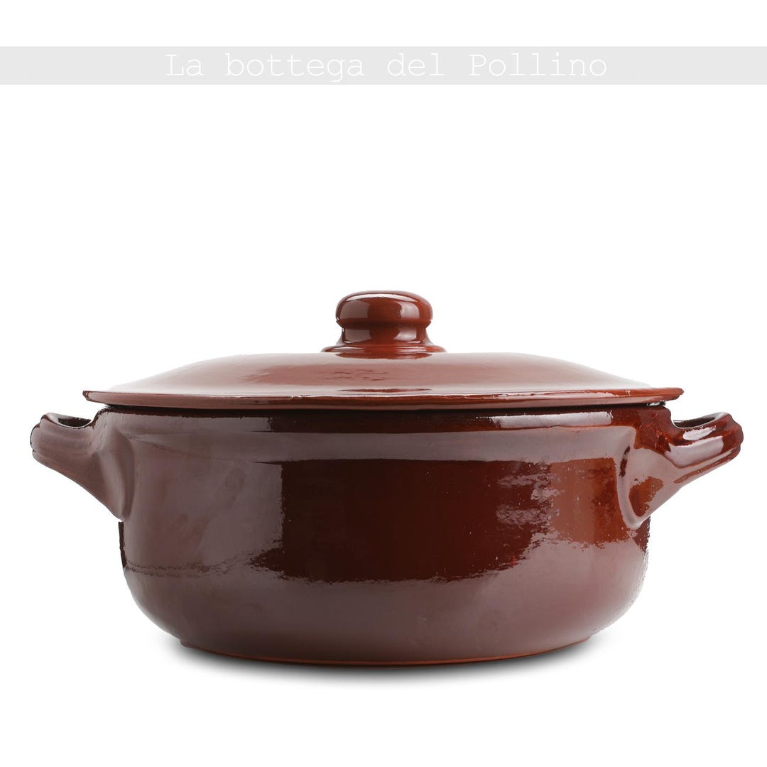 Italian Terracotta Pot Pan With Lid Handmade Israel