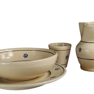 Set de dos platos de cerámica para servir, jarra y copa de vino, kit de cerámica italiana para mesa