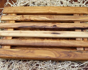 Taglia pane in legno di Ulivo fatto a mano, Olive wood bread cutter