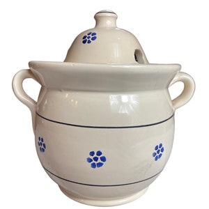 Onions and garlic keeper ceramic storage Jar with lid