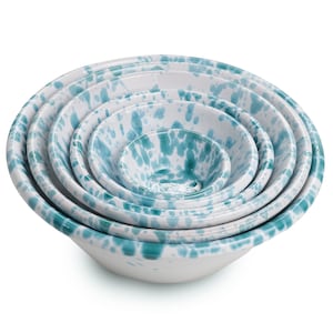 Set 6 splatter bowls &quot;Limbe&quot;, all dimensions