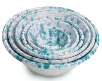 Set 6 splatter bowls &quot;Limbe&quot;, all dimensions