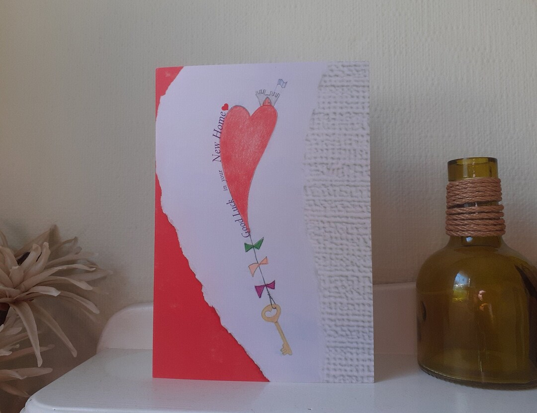New Home Art Good Luck in Your New Home Greeting Card blank Inside - Etsy