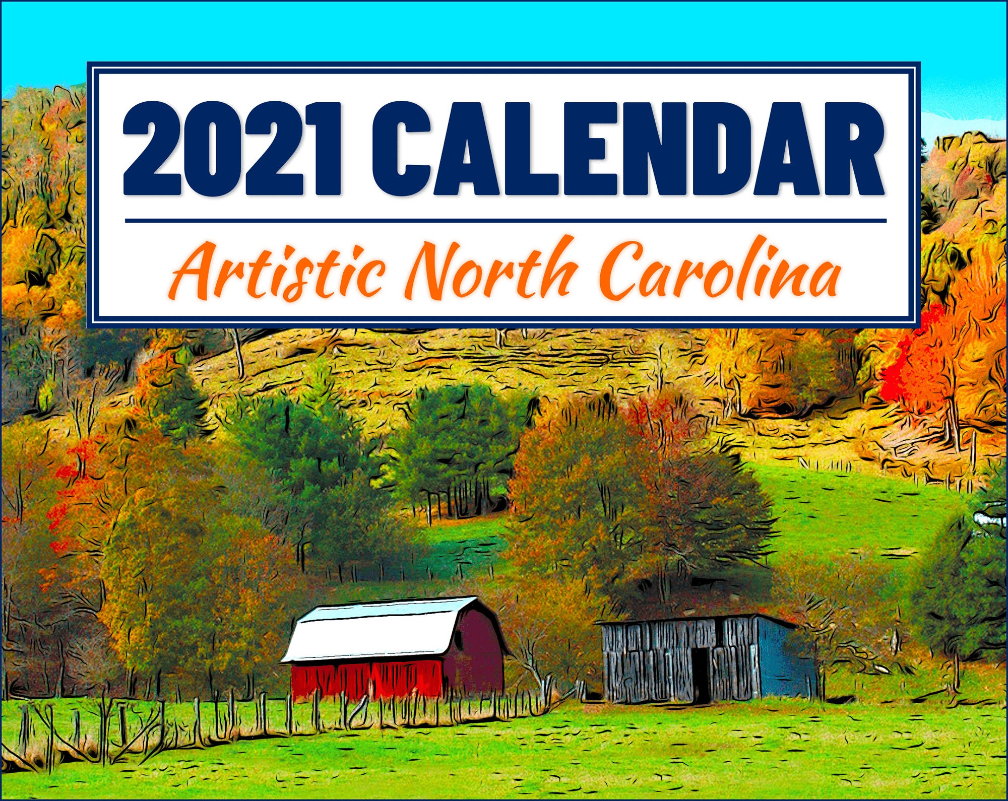 2021-artistic-north-carolina-calendar-2021-calendar-2021-etsy