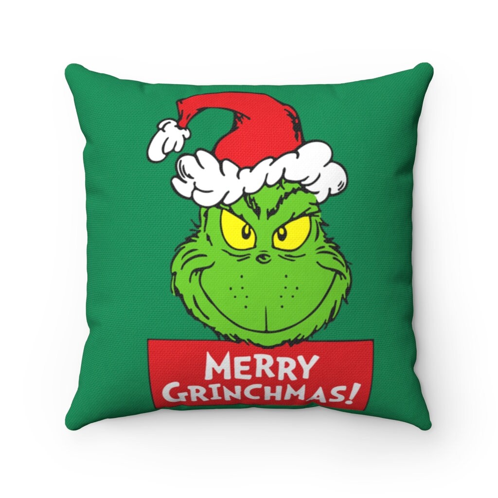 Grinch Pillow Grinch Decor Holiday Pillow Christmas Pillow Etsy
