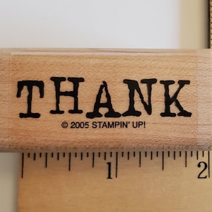 Stampin Up Thank Stamp| Rubber Stamp|Wooden Stamp| USED & RETIRED