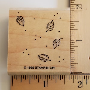 Stampin Up Little Leaves Confetti Francobollo / Timbro di gomma / Timbro di legno / USED & RETIRED