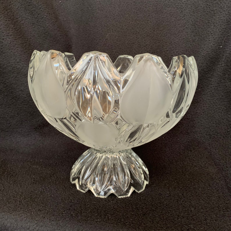 Bohemia Crystal Pedestal Fruit Bowl Etsy