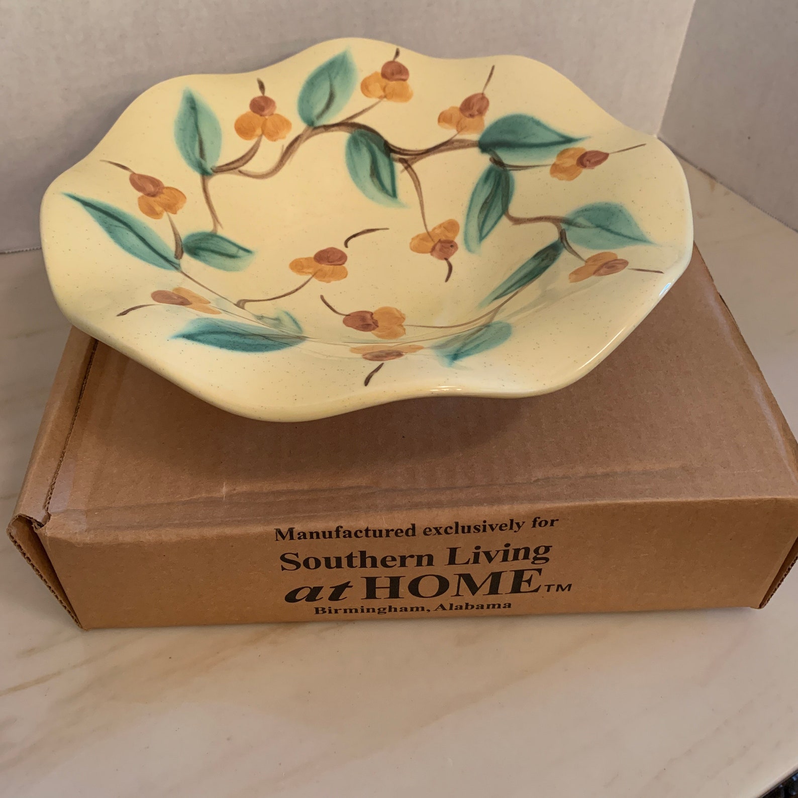 Southern Living Home Gail Pittman Yellow Pottery Bowl Etsy