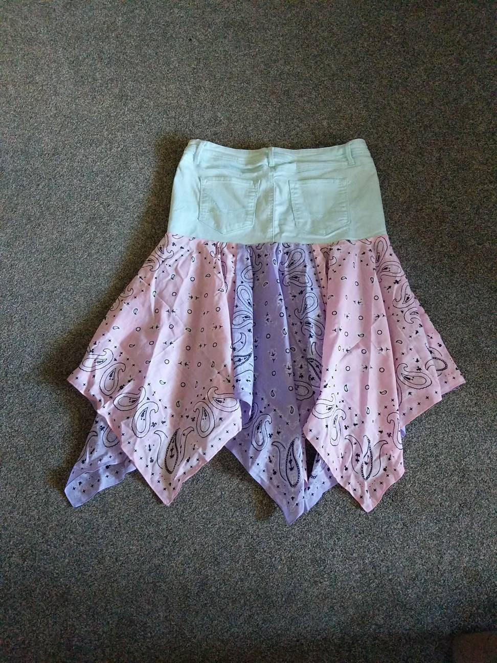 Modest bandanas skirt upcycled denim jeans Etsy