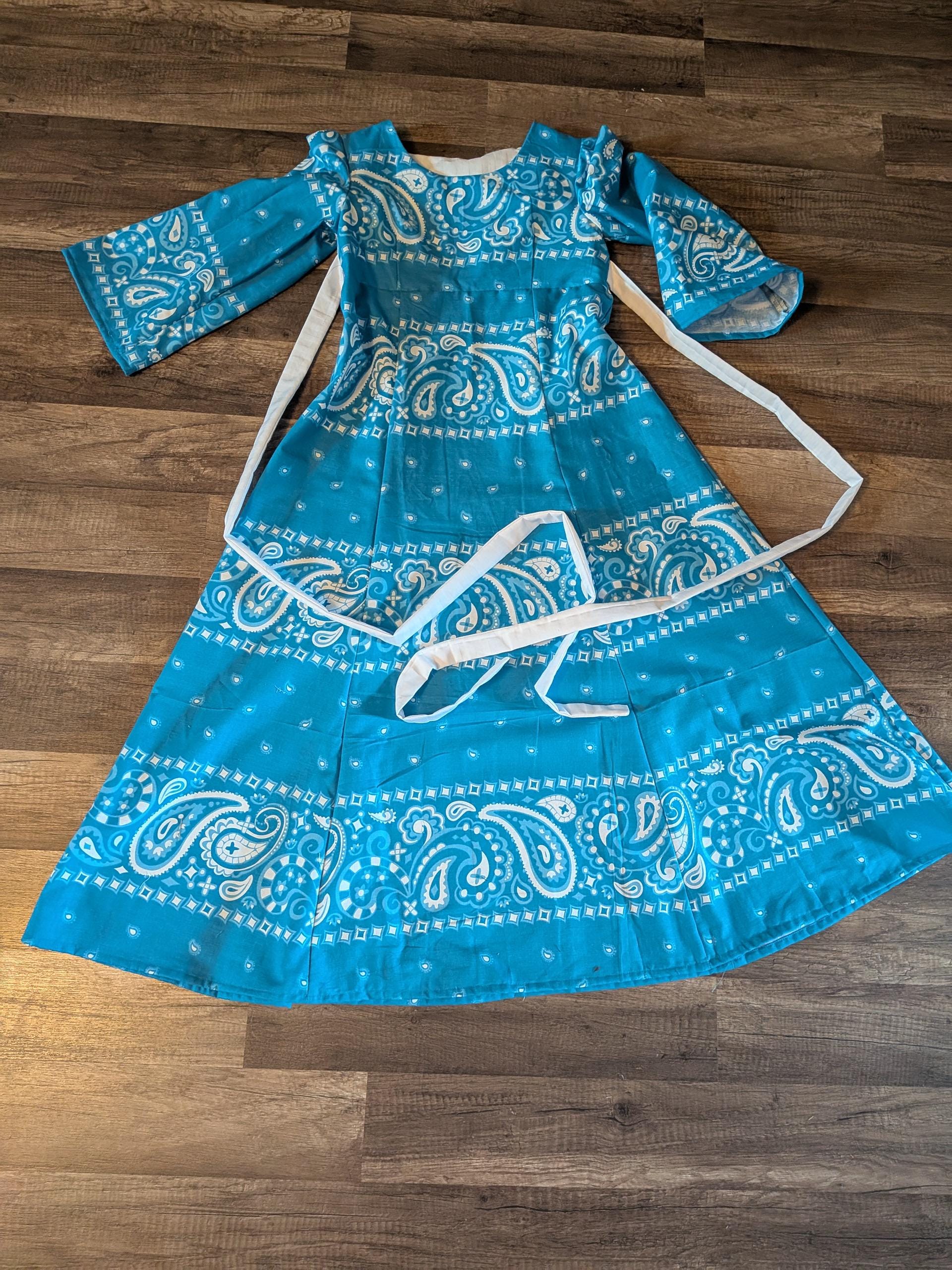 Blue and White Paisley Dress - Etsy Blue and White Paisley Dress - Etsy