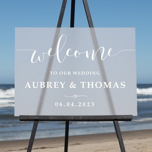 Semi-Custom Wedding Welcome Sign, Create your own Welcome Wedding Sign! Acrylic Wedding Sign - 18&quot;Hx24&quot;W Landscape Frosted Acrylic