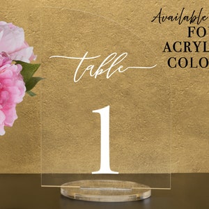 Arch Table numbers with stand custom Acrylic wedding table number Wedding Table Décor Modern Weddings