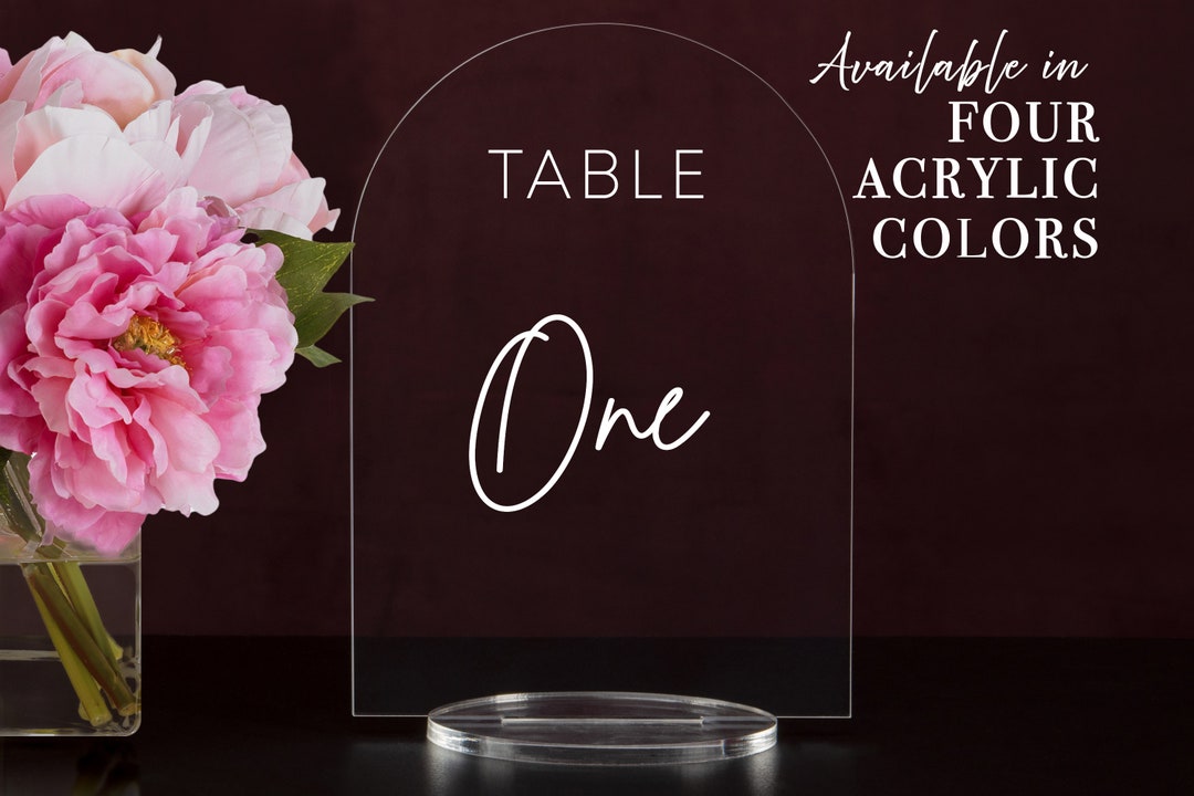 Full Arch Table Numbers With Stand Custom Acrylic Wedding Etsy