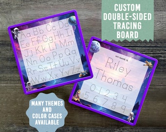 Personalized Name Tracing Board: Deep Space Theme, Double-Sided