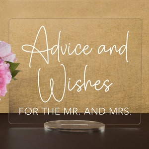 Advice and Wishes for the Mr & Mrs. -  Acrylic Sign