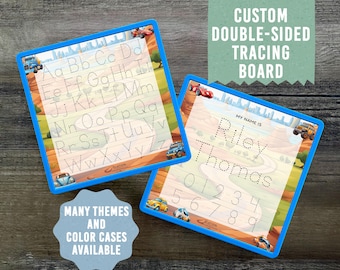 Cars Theme Personalized Name Tracing Board: Double-Sided Learning