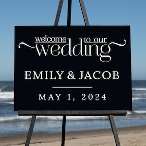 Semi-Custom Wedding Welcome Sign, Create your own Welcome Wedding Sign! Black Acrylic Wedding Sign