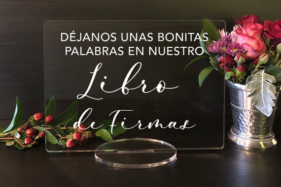 Libro De Firmas, Letrero De Acrilico Para Bodas 