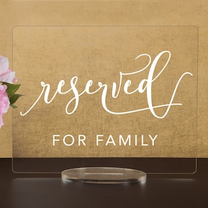 Custom Reserved Acrylic Wedding Sign
