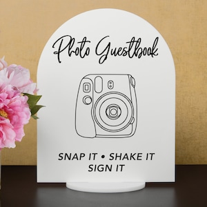 Photo Guestbook Sign -  Acrylic Wedding, Shower or Party Sign