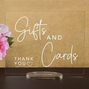 Gifts & Cards Table Wedding Acrylic Sign