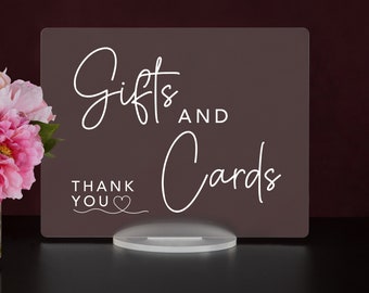 Gifts & Cards Table Wedding Frosted Acrylic Sign