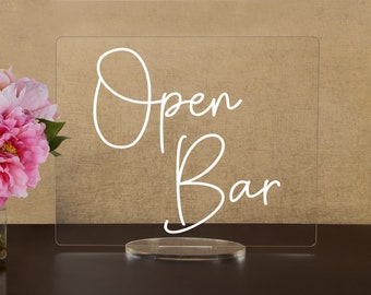 Drinks Are On Us! - Open Bar Sign for wedding and special events.