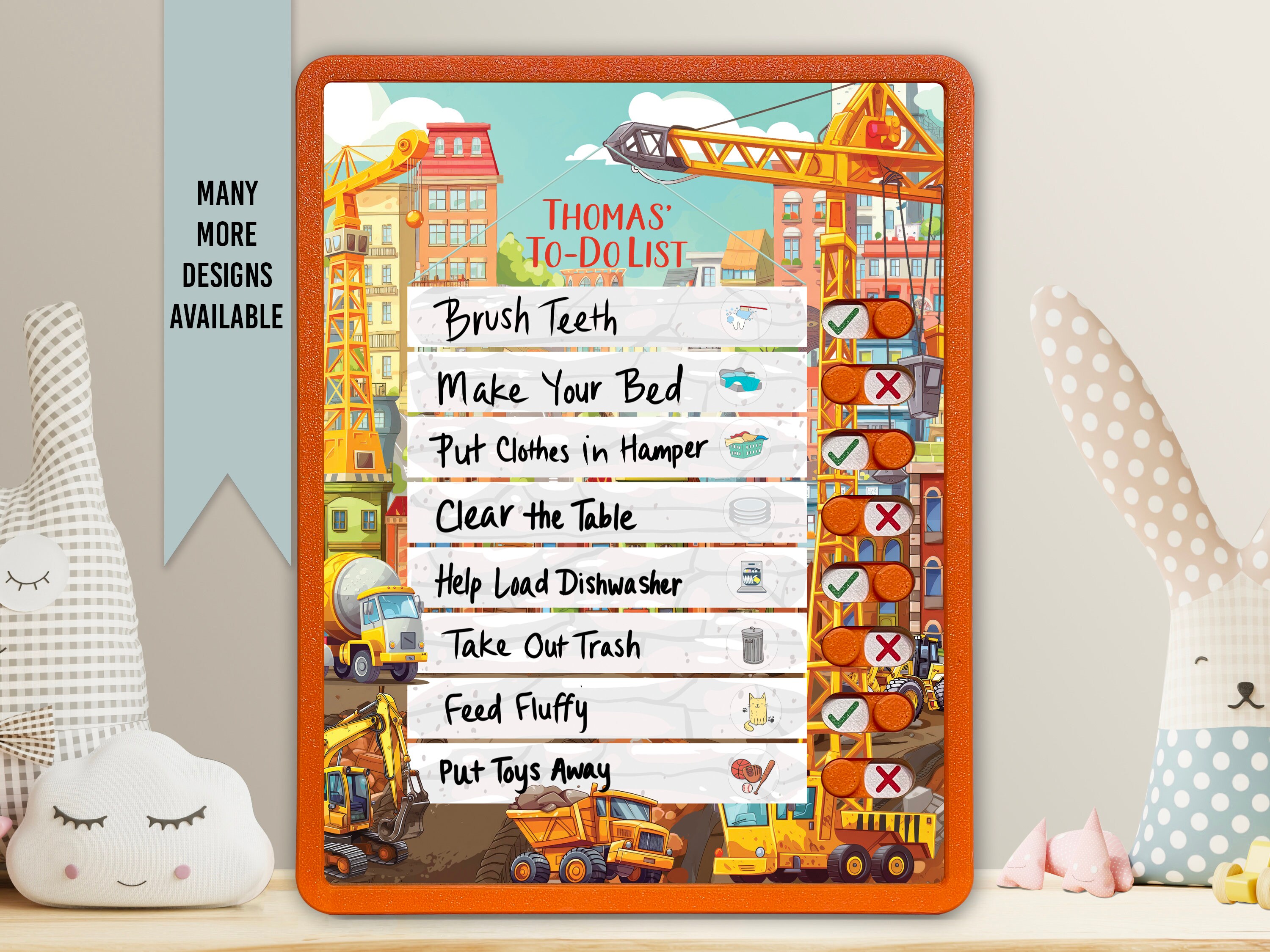 Construction Theme Kids Routine Chart: Personalized Daily Checklist - Etsy
