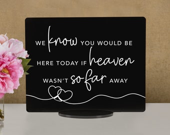 Memorial Wedding Sign: Black Acrylic, In Loving Memory