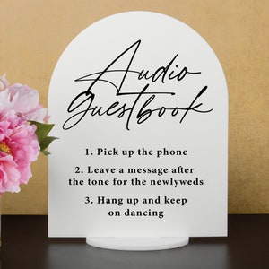 Acrylic Audio Guest Book Sign: Wedding Reception Decor