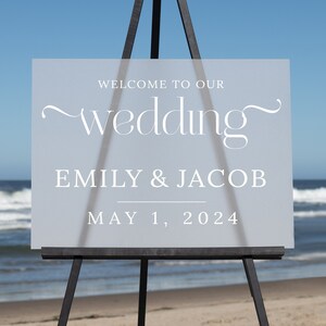 Semi-Custom Wedding Welcome Sign, Create your own Welcome Wedding Sign! Acrylic Wedding Sign - 18&quot;Hx24&quot;W Landscape Frosted Acrylic