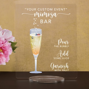 Mimosa Bar, Open Bar Wedding Bar Menu Sign and Cocktail Bar Sign for Wedding and Special events., Size: 8 x 10