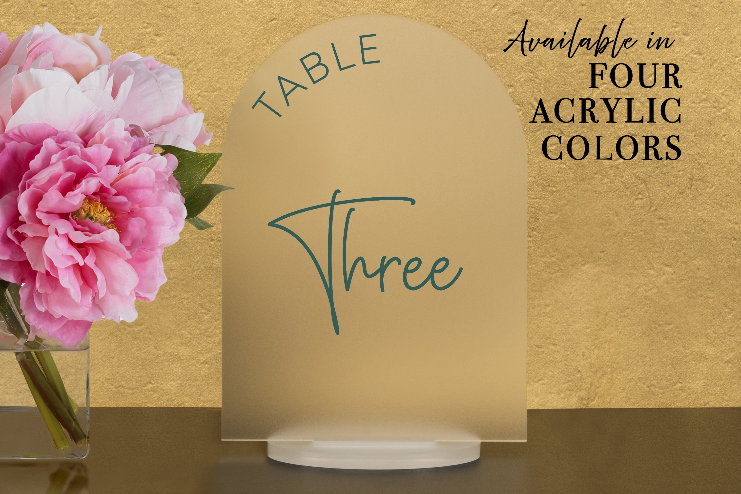 Custom Color, Full Arch Table numbers with stand custom Acrylic wedding table number Wedding Table Décor Modern Weddings