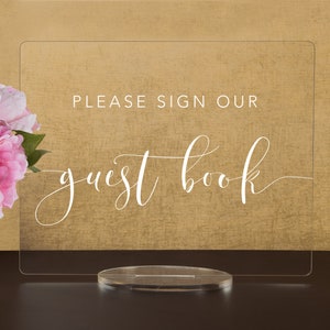 Guest Book Wedding Acrylic Sign