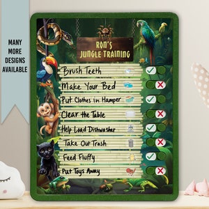 Personalized Kids Chore Chart: Jungle Theme, Daily Checklist