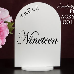 Full Arch Table numbers with stand custom Acrylic wedding table number Wedding Table Décor Modern Weddings