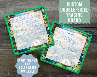 Personalized Frog Pond Learning Board: Name, Alphabet, Numbers Tracing