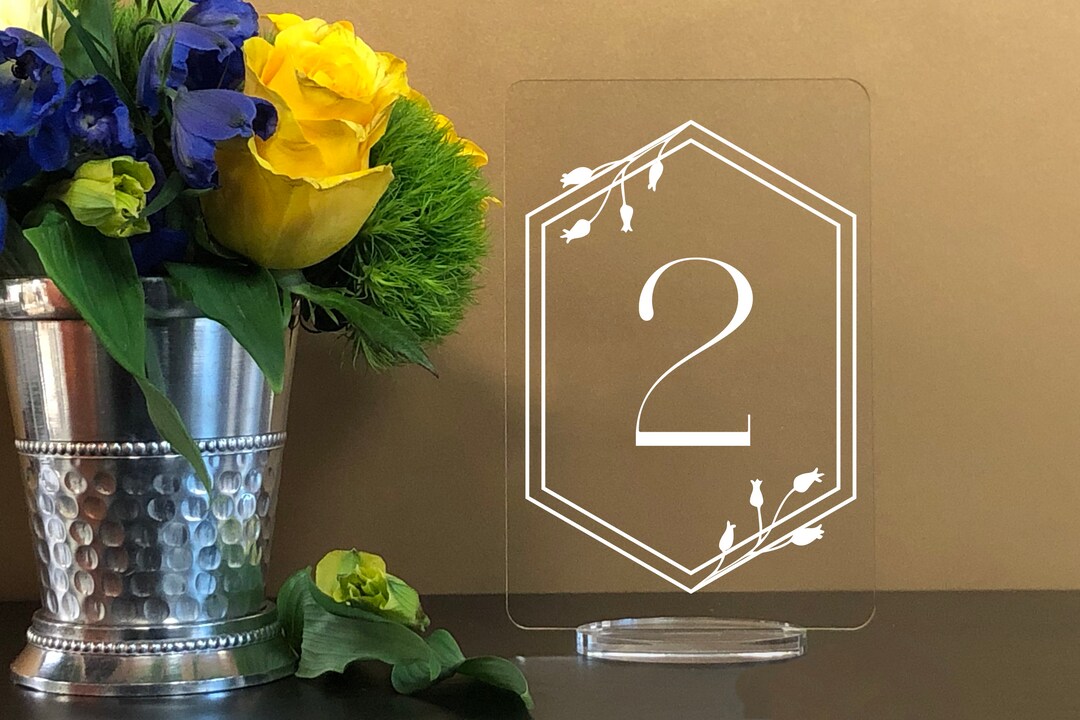 Rectangle Table Numbers With Stand Custom - Clear Acrylic Wedding Table ...
