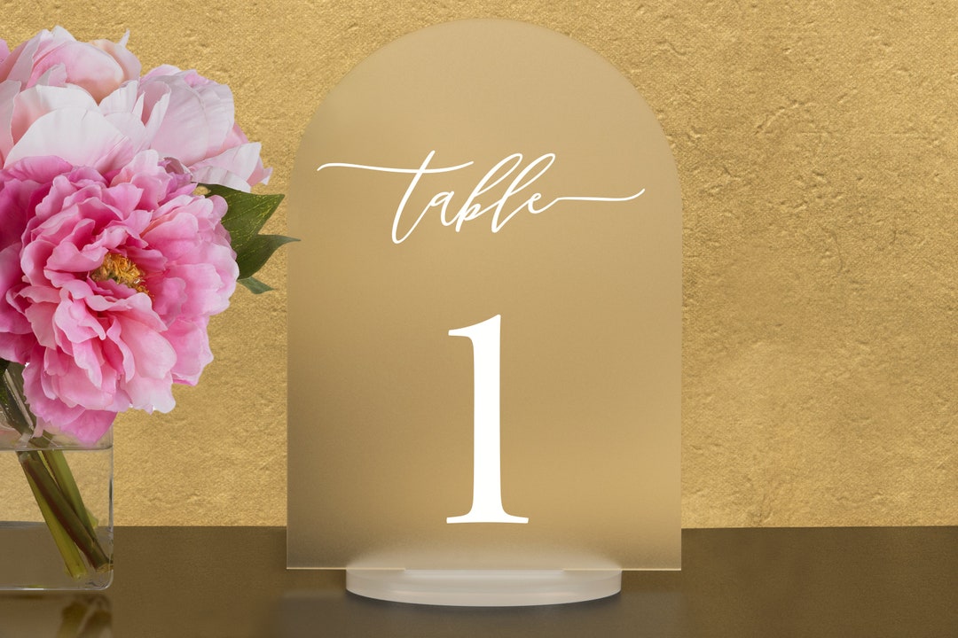 Full Arch Table Numbers With Stand Custom Acrylic Wedding Table Number