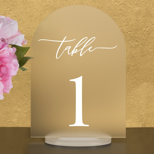 Full Arch Table numbers with stand custom Acrylic wedding table number Wedding Table Décor Modern Weddings
