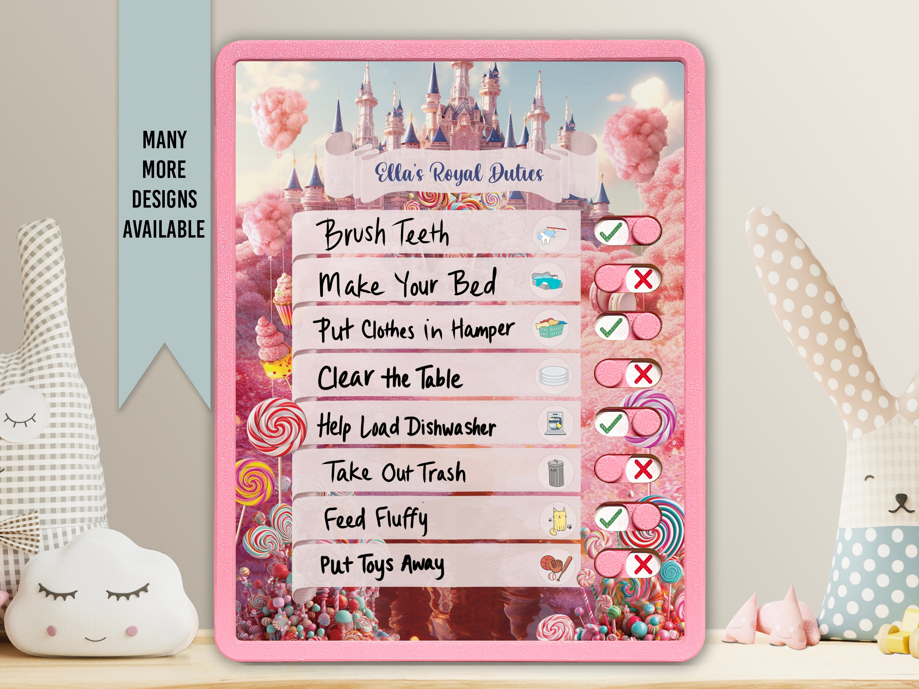 Kids Routine Chart | Chore Chart for Kids | Daily Checklist | Kids Daily Tasks | Daily Routine | Dry-Erase | Personalized | Candy Theme