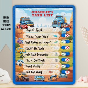 Kids Routine Chart | Chore Chart for Kids | Daily Checklist | Kids Daily Tasks | Daily Routine | Dry-Erase | Personalized | Cars 2 Theme