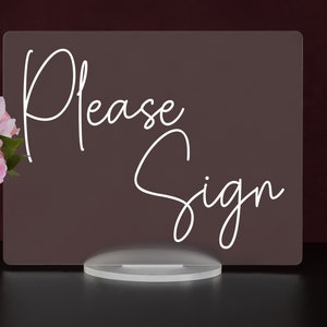 Please Sign - Acrylic Wedding, Shower or Party Sign - Etsy