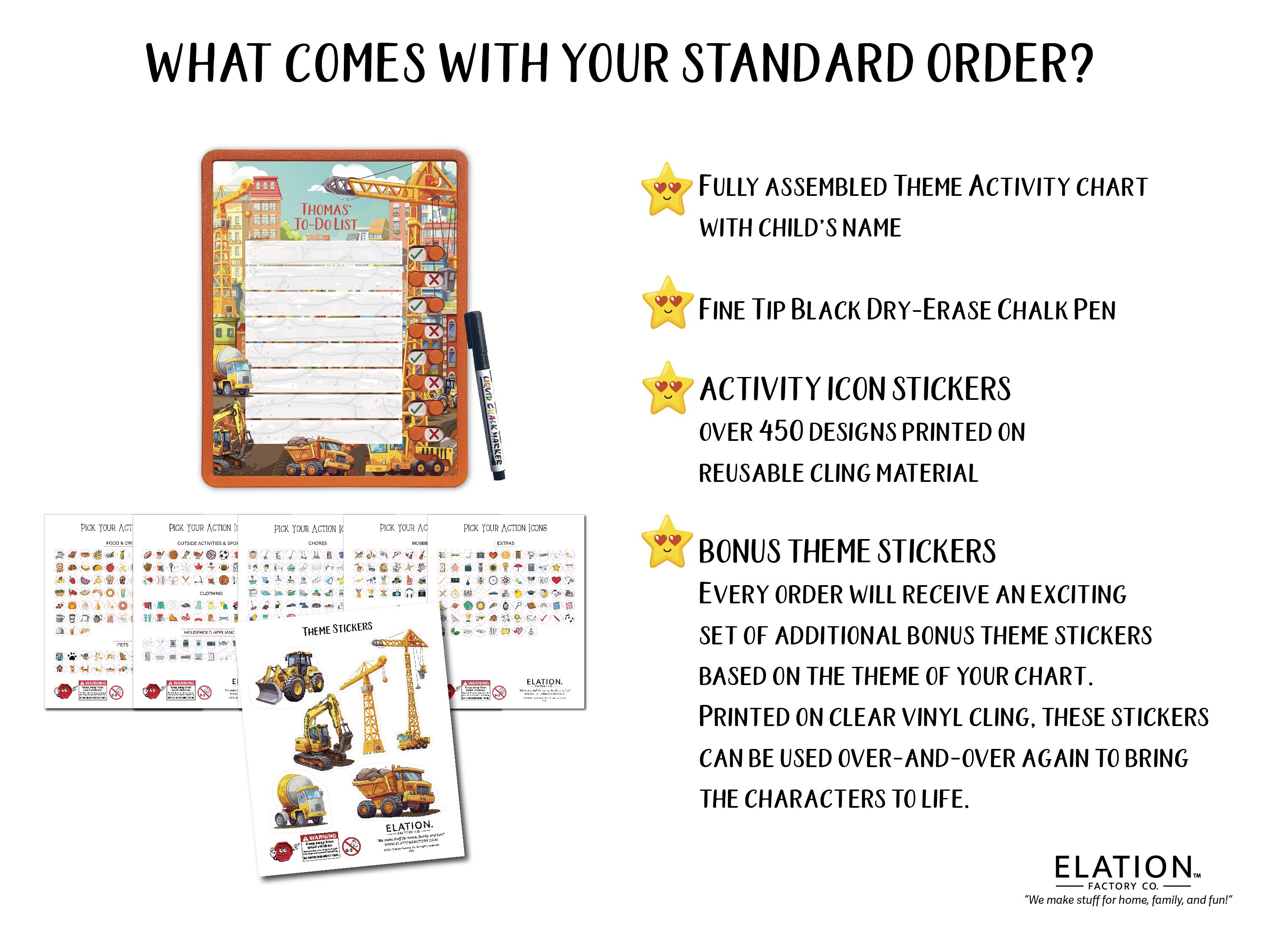 Construction Theme Kids Routine Chart: Personalized Daily Checklist - Etsy