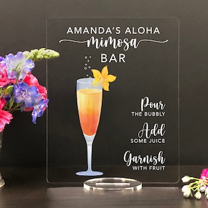 Custom Mimosa Bar Sign, Bridal Shower and Wedding Bar Menu Sign and Cocktail Bar Sign for wedding and special events.