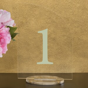 Custom Color, Full Arch Table numbers with stand custom Acrylic wedding table number Wedding Table Décor Modern Weddings