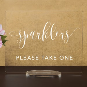 Sparklers, Please Take One - Wedding Acrylic Sign