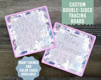 Unicorn Name Tracing Board: Double-Sided Dry Erase Learning