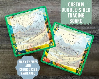 Personalized Dinosaur Name Tracing Board: Double-Sided Learning, Dry Erase